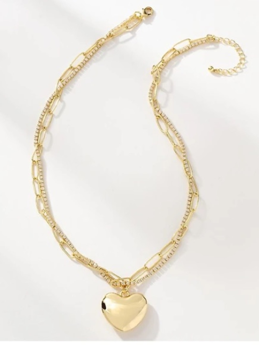 Uncommon James Gold Heart Pendant Layered Chain Necklace